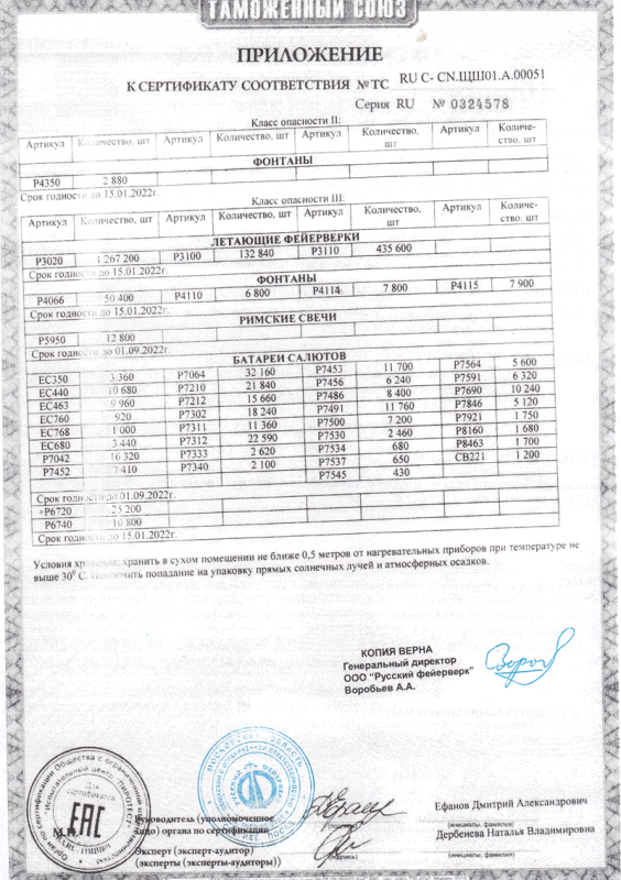 Сертификат соответствия № 0324578  - Донецк | doneck.salutsklad.ru 