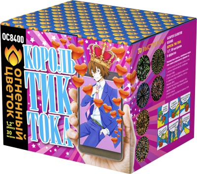 Король Тик-Тока Батарея салютов купить в Донецке | doneck.salutsklad.ru